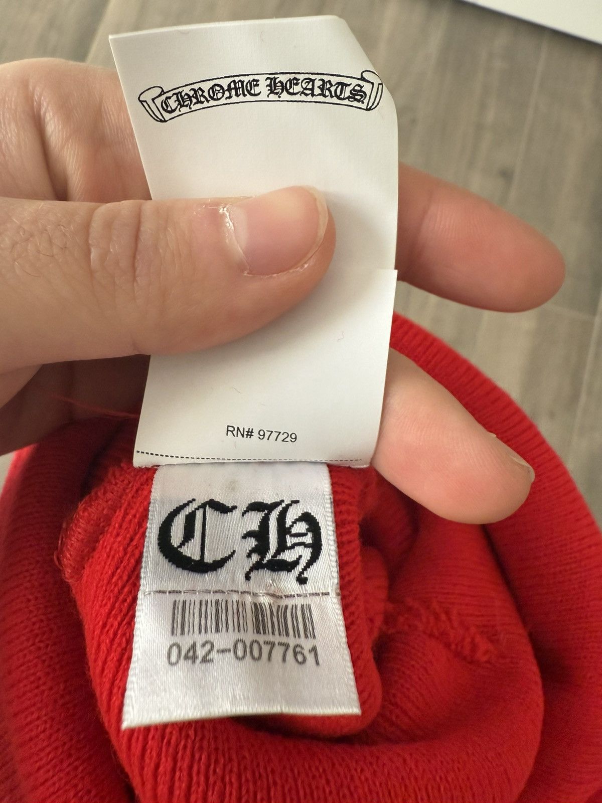 Chrome Hearts Chrome Hearts Red Logo Beanie Red Size ONE SIZE - 6 Thumbnail