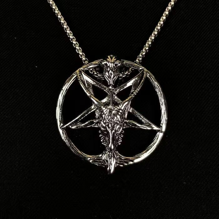 Jewelry Baphomet Pentagram Chain Punk Necklace Size ONE SIZE - 1 Thumbnail