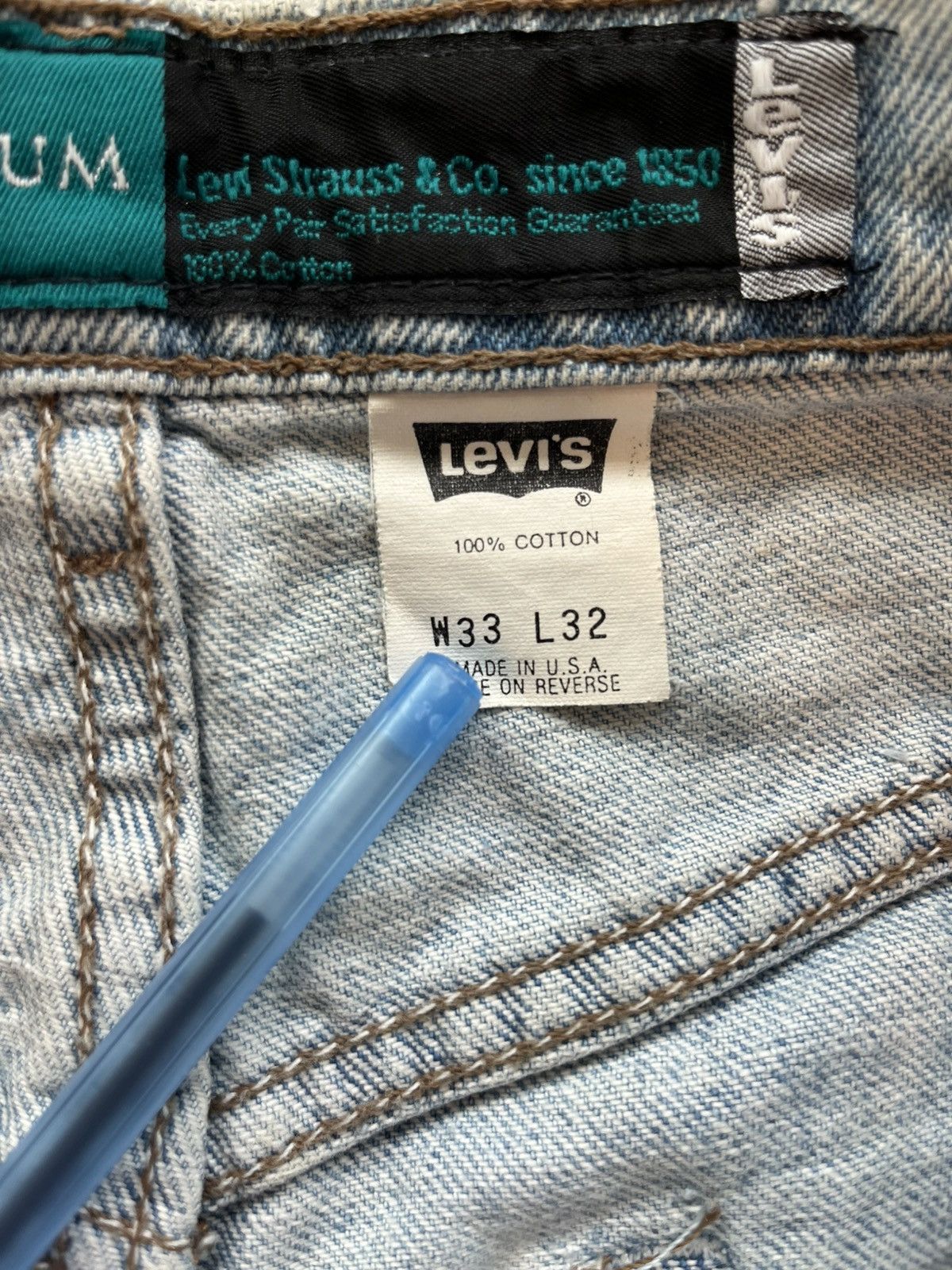 Levi's × Vintage 90s Levi’s silver tab denim shorts Size US 32 / EU 48 - 3 Thumbnail