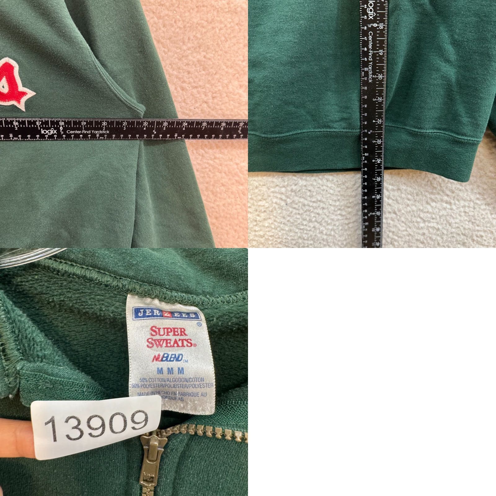 Jerzees VINTAGE Cardinals Sweatshirt Sweater M Green 1/4 Zip Embroidered Jerzees Cotton Casual Mens Size US M / EU 48-50 / 2 - 8 Thumbnail