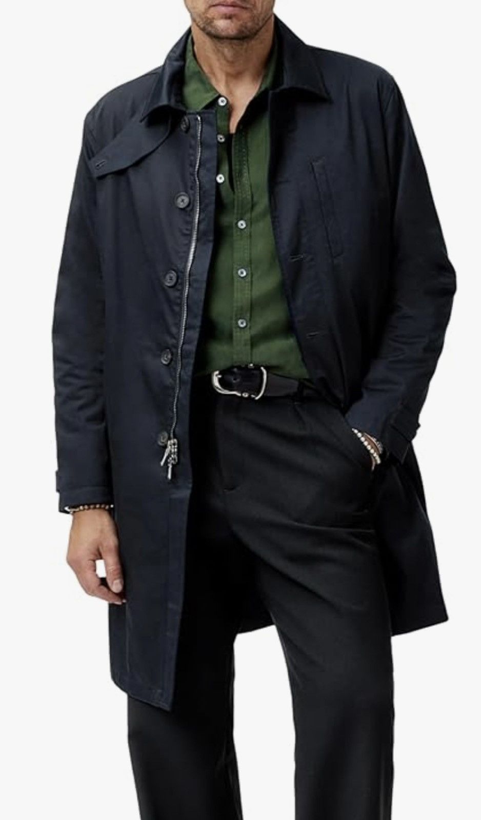 John Varvatos $1298 NWT John Varvatos Garvin Coat 48 Navy Blue Trench M Size US M / EU 48-50 / 2 - 14 Thumbnail