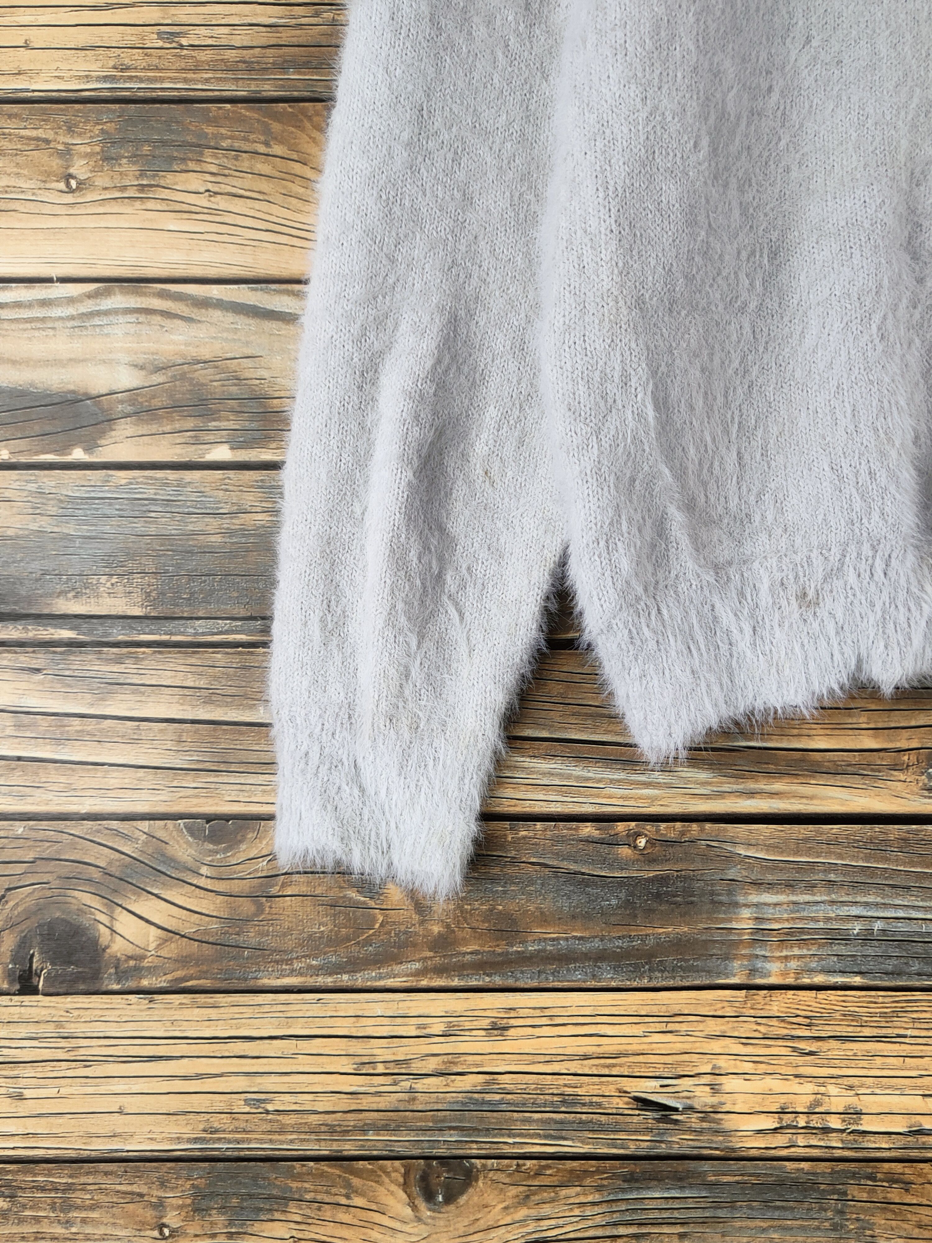 Vintage DL Ingni Gray Fur Mohair Knitwear #46-484 Size M / US 6-8 / IT 42-44 - 4 Thumbnail