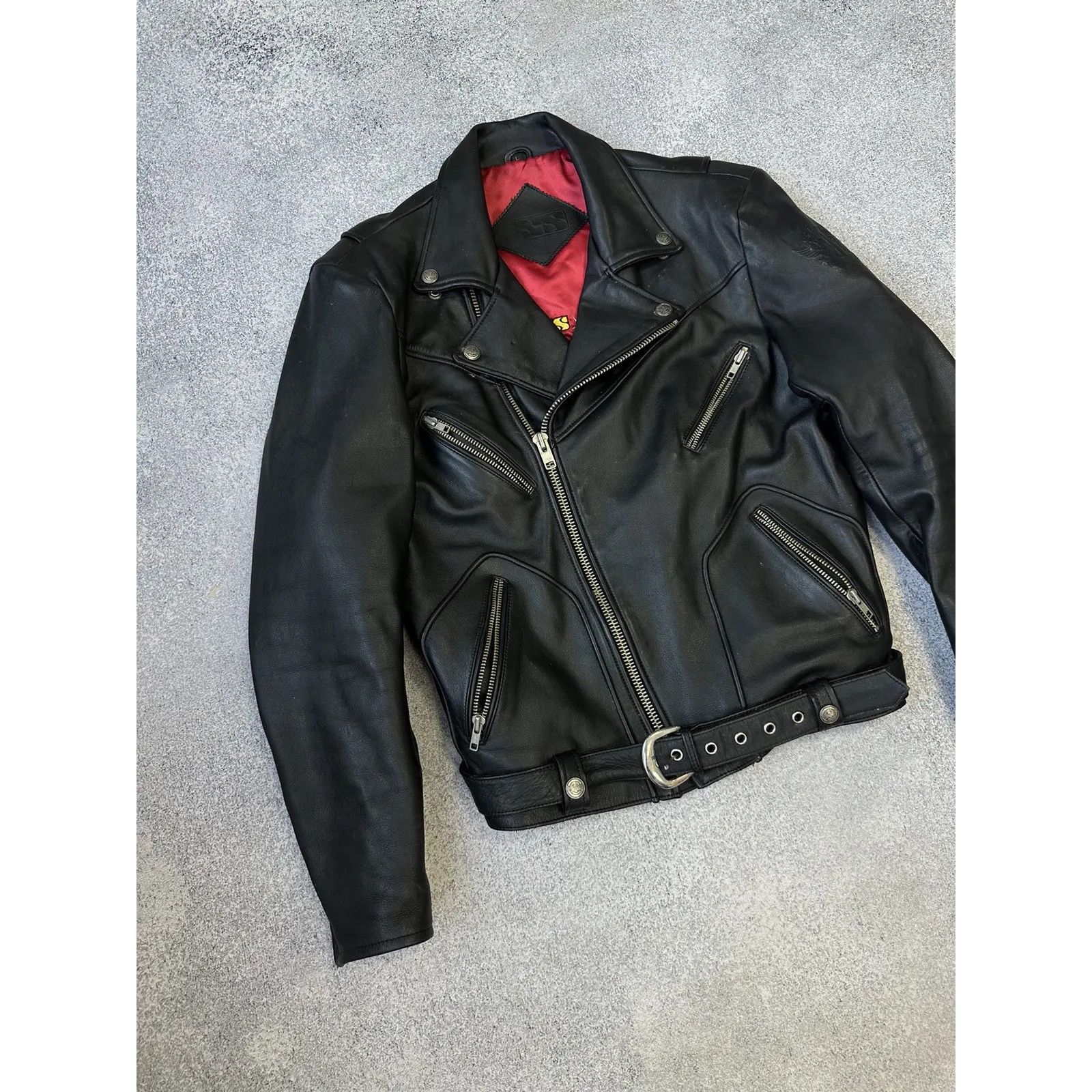 Vintage VTG IXS Highway Star Biker Heavy Leather Jacket Size US L / EU 52-54 / 3 - 11 Thumbnail