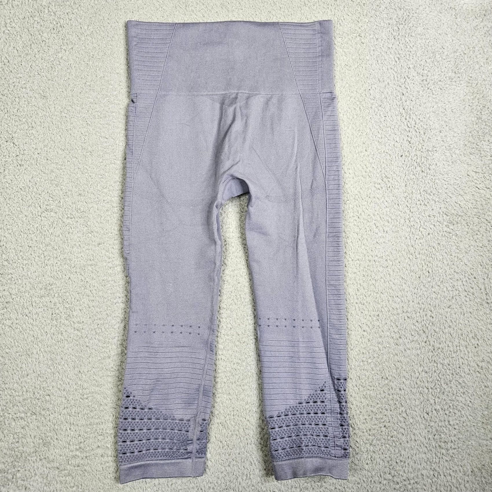 Gymshark Gymshark Cropped Energy Legging M Women Purple Solid Adjustable Waist Regular Skinny Size M Sport Sports 90s? Size 32" / US 10 / IT 46 - 5 Thumbnail