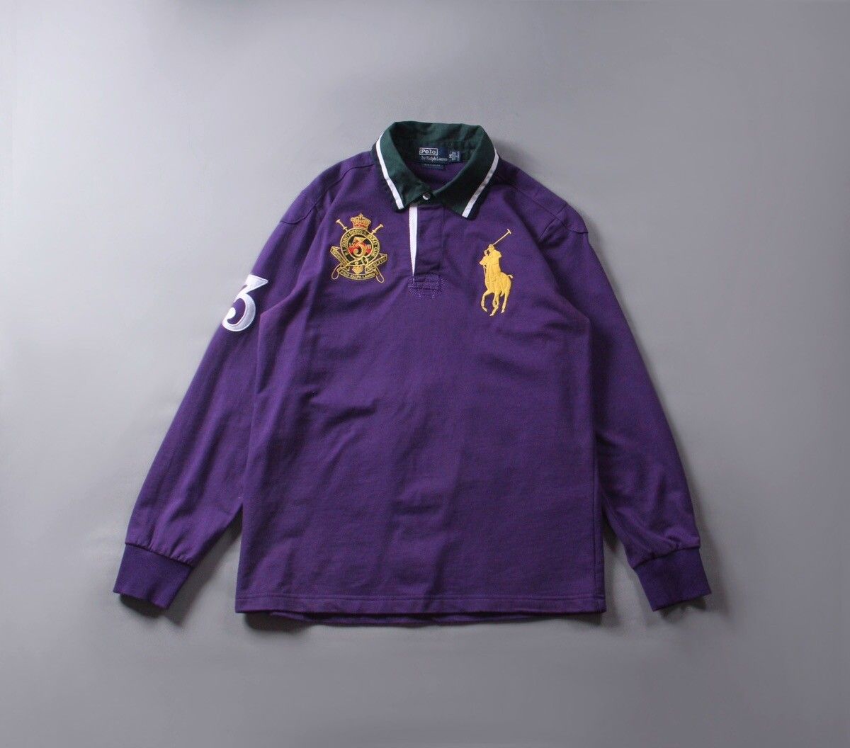 Pre-owned Polo Ralph Lauren X Ralph Lauren Ralph Laurent Vintage Polo Purple 90's Riders Shirt Golf M (size Medium)