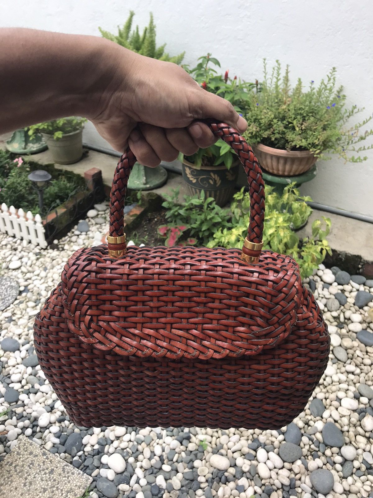 Genuine Leather × Handmade × Japanese Brand CUSTOM UNBRANDED HANDMADE BASKET WOVEN LEATHER STYLE HANDBAG Size ONE SIZE - 16 Thumbnail