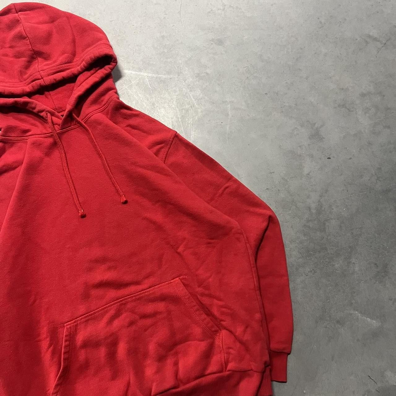 Vintage Vintage Y2K/2000s All Blank Red Minimalistic Hoodie! Size US L / EU 52-54 / 3 - 3 Thumbnail