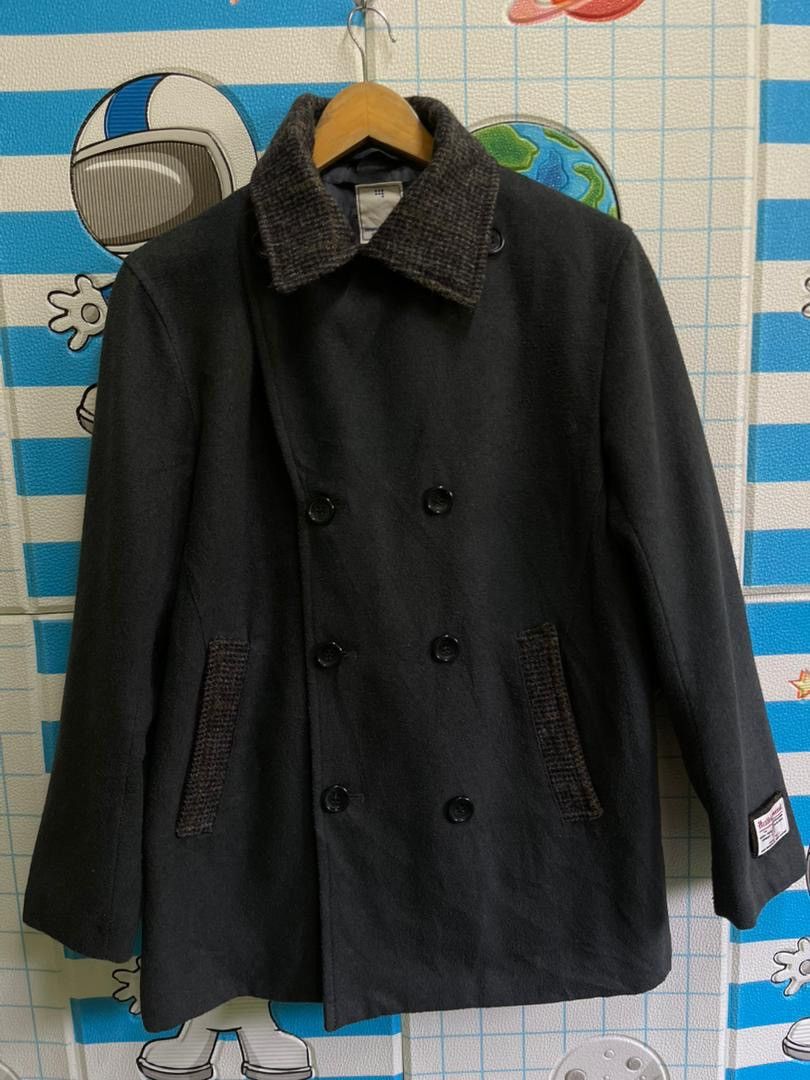 Harris Tweed Harris Tweed x SEVENDAYS=SUNDAY Charcoal Pea Coat Jacket Size US L / EU 52-54 / 3 - 1 Thumbnail