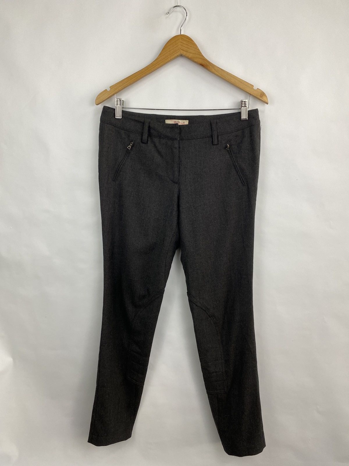 Prada 🇮🇹 Vintage Prada Wool Women Classic Trousers Pants Rare Retro Size 27" / US 4 / IT 40 - 2 Thumbnail