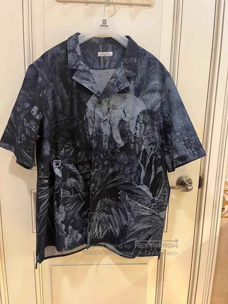 Valentino Valentino Jungle oil painting print denim short-sleeved sh Size US S / EU 44-46 / 1 - 3 Thumbnail