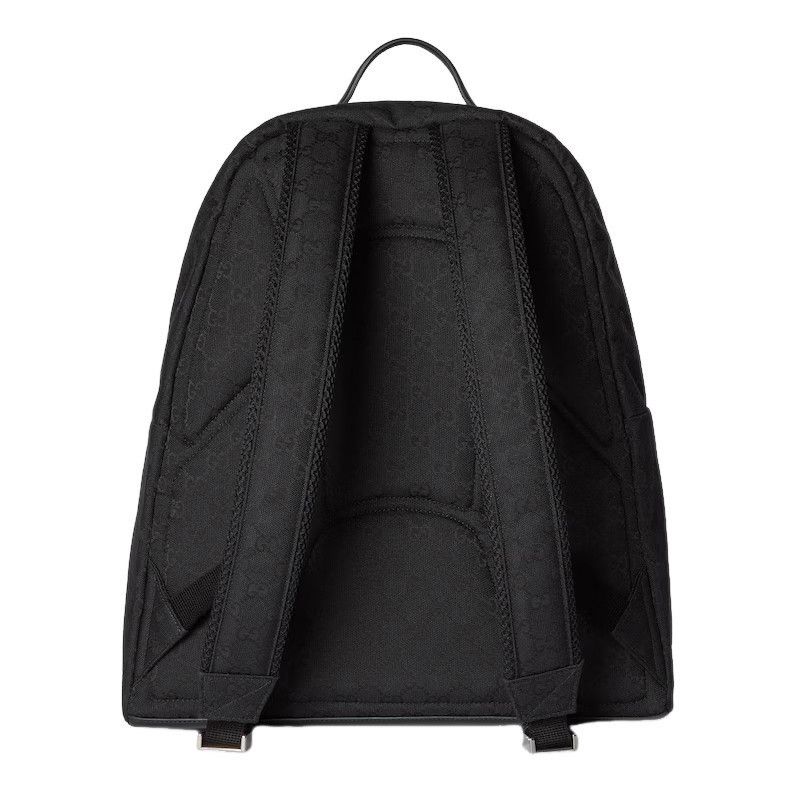 Gucci GUCCI Medium $2800 Black GG Canvas With Web Backpack New & Size ONE SIZE - 3 Thumbnail