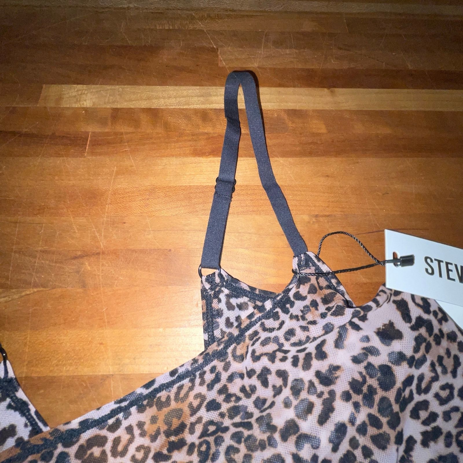 Steve Madden Steve Madden Women's Sheer Mesh Thong Bodysuit Leopard Size L / US 10 / IT 46 - 4 Thumbnail