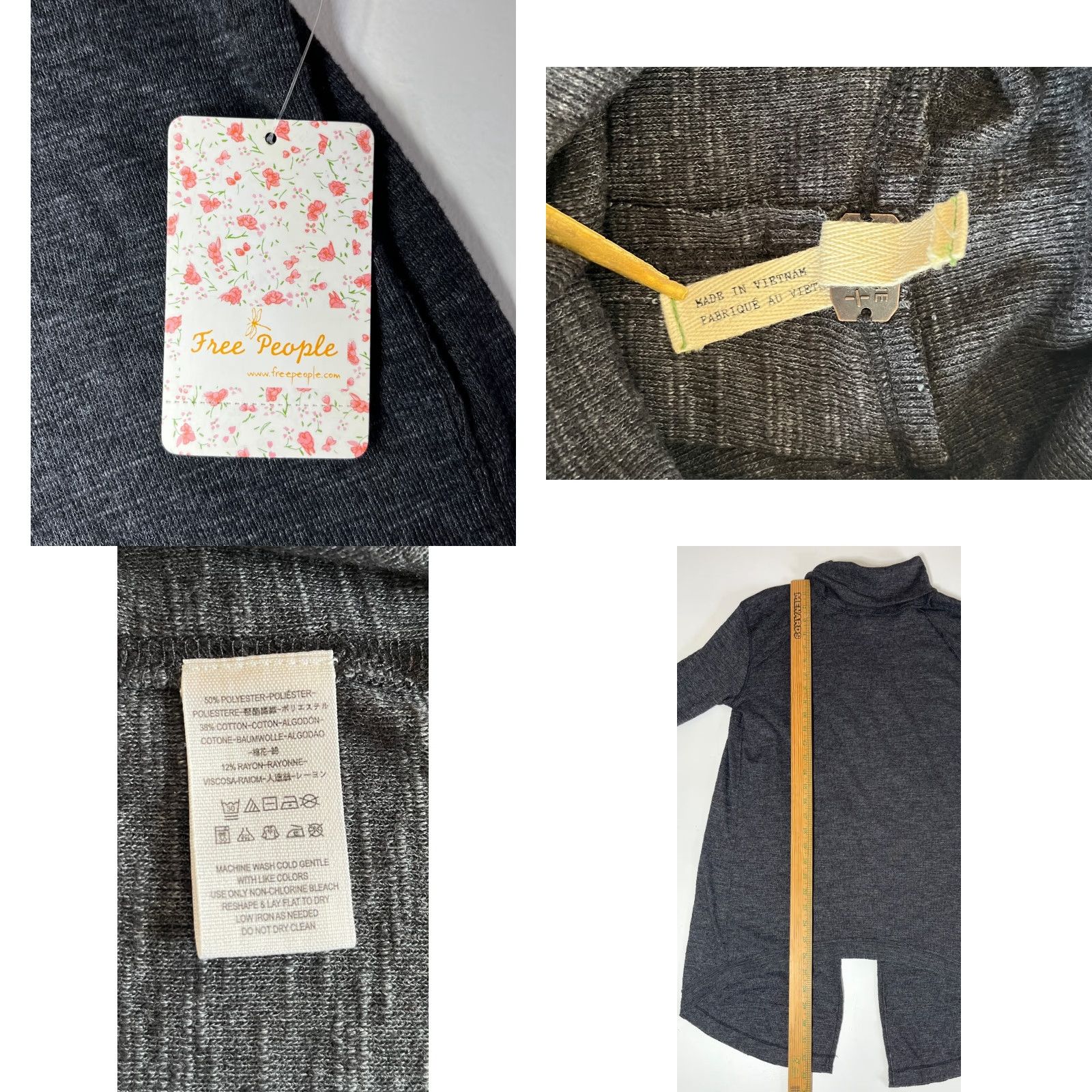 Free People NWT Free People We The Free Turtleneck Top Split Back Sz M Shirt Womens Black 90s Bohemian Glass City Size M / US 6-8 / IT 42-44 - 9 Thumbnail