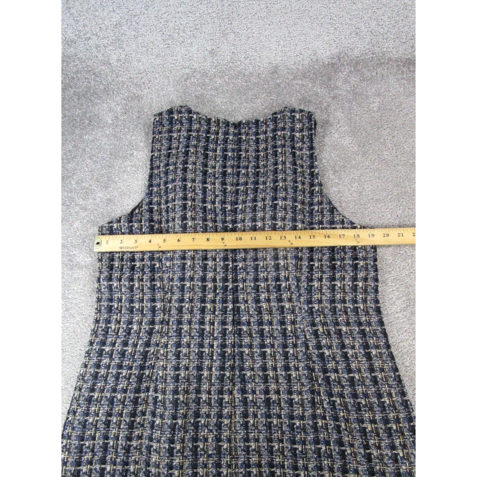 J.Crew J.Crew Dress Womens 14 Blue Yellow Black Knit Plaid Sleeveless Round Neck Zip Short Casual Size XL / US 12-14 / IT 48-50 - 5 Thumbnail