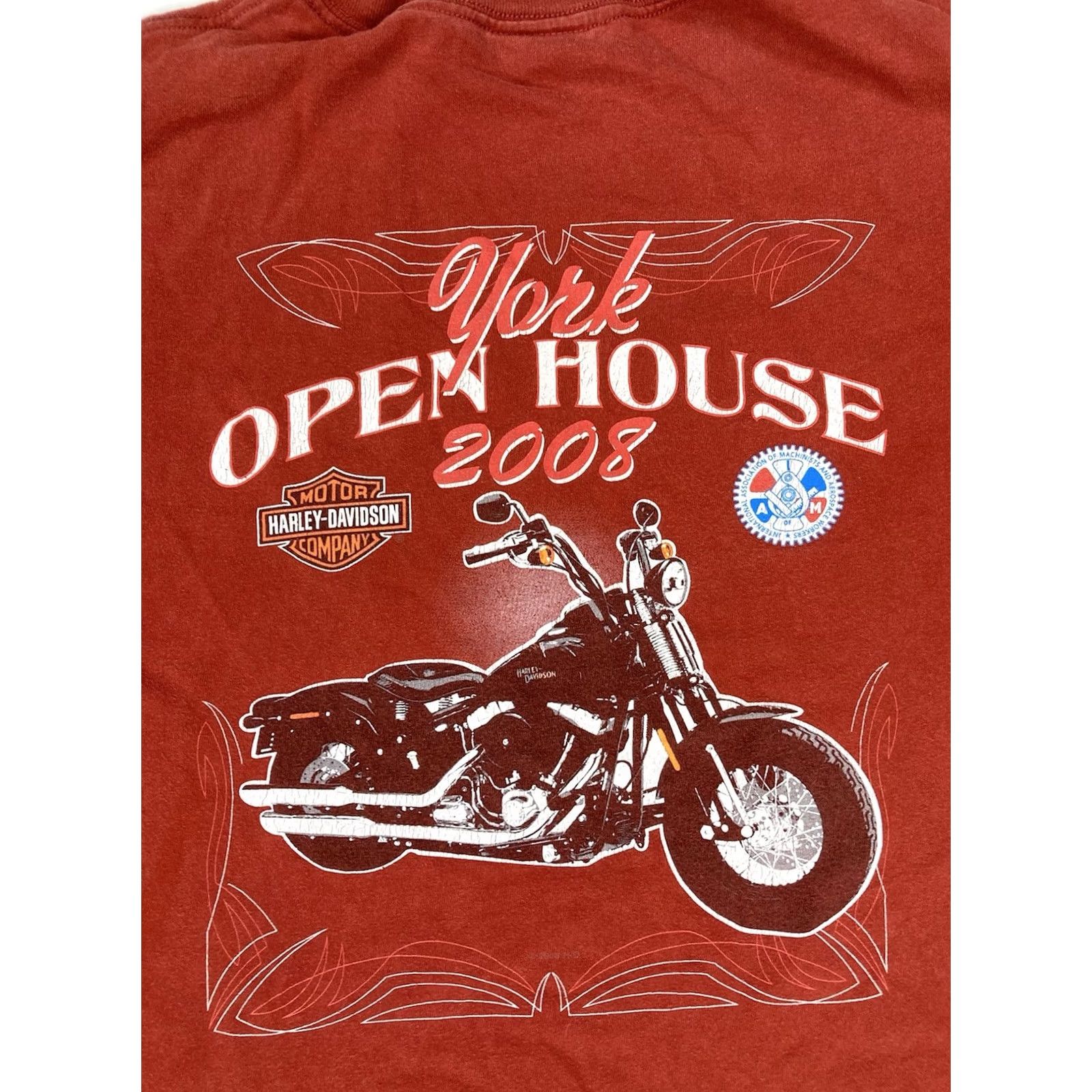 Harley Davidson Harley Davidson T-shirt Men XL Red York Pennsylvania 2008 Graphic Short Sleeve Size US XL / EU 56 / 4 - 2 Thumbnail