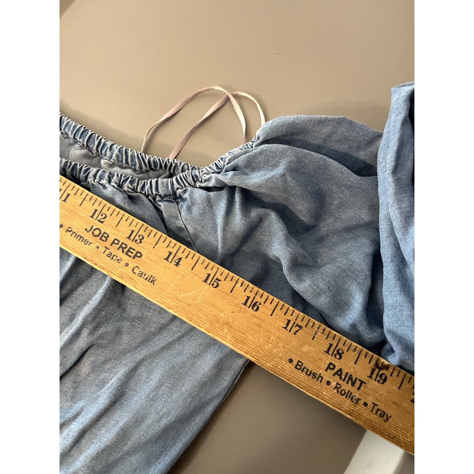 Zara ZARA Off the Shoulder Chambray Dress Women's XS Blue Tiered Ruffle Sheath Short Size XS / US 0-2 / IT 36-38 - 5 Thumbnail