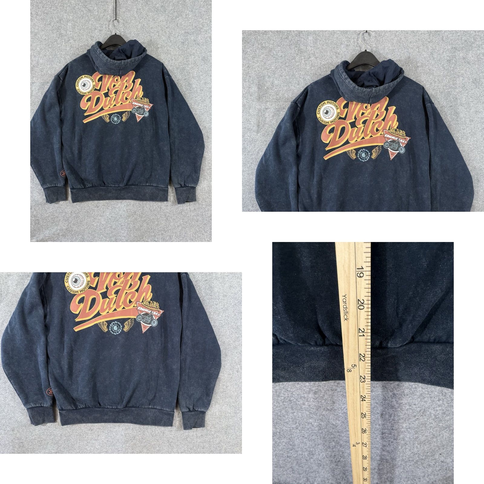 Von Dutch VINTAGE Von Dutch Motorcycles Hoodie Sweatshirt Men Sz S Blue Pullover Double Sided NWT Size US S / EU 44-46 / 1 - 9 Thumbnail