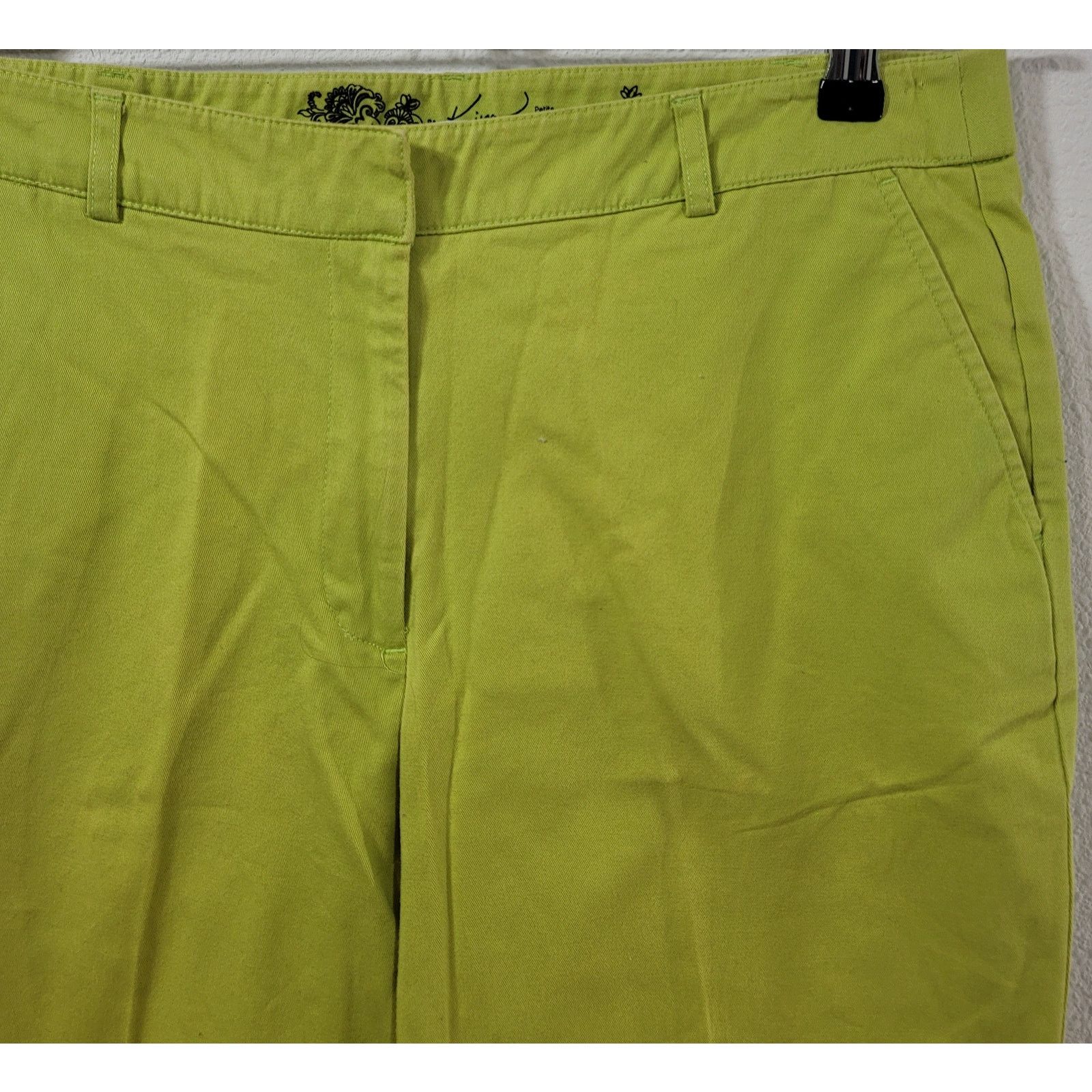 Other Kim Rogers Lime Green Flat Front Capri Pants 10P Lightweight Size 32" / US 10 / IT 46 - 3 Thumbnail