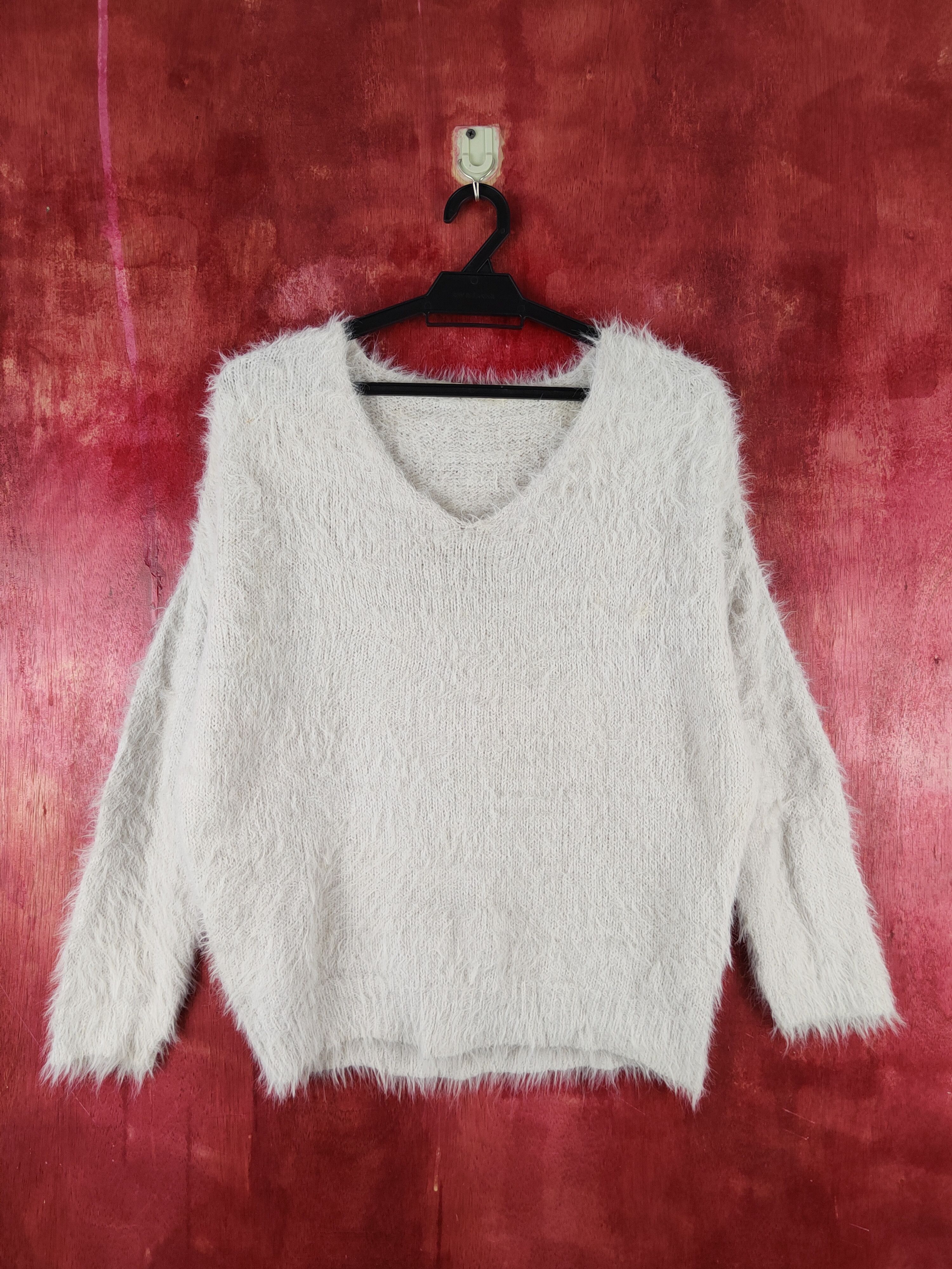Homespun Knitwear Archives Light Gray Shag Shaggy Fur Mohair Knitwear #S2177 Size M / US 6-8 / IT 42-44 - 1 Thumbnail
