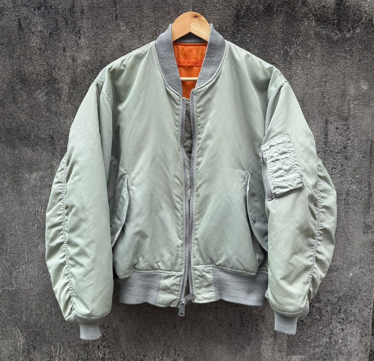 Vintage MA-1 Bomber Flight Jacket Military Style IDEAL Zip