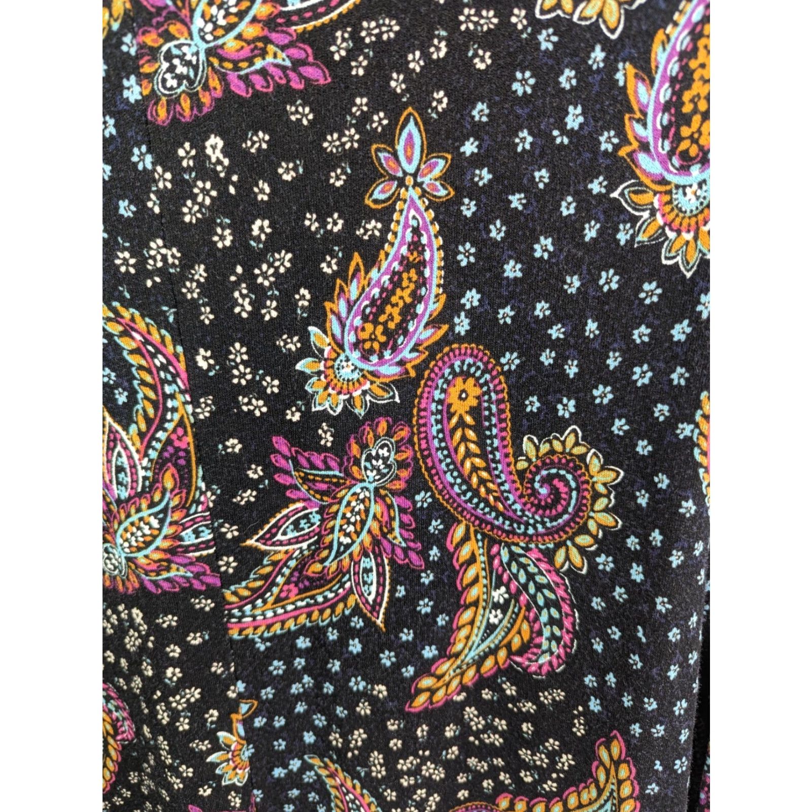 Vintage Lane Bryant Blouse Shirt Pullover Long Sleeve Black Floral Rayon 10/12 Women Regular Chiffon Paisley Basic Size L / US 10 / IT 46 - 5 Thumbnail