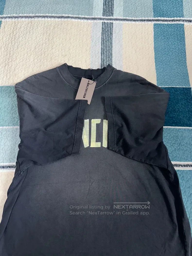 Balenciaga Balenciaga Tape Letter Logo Printed Plain Knit Cotton Crew Size US S / EU 44-46 / 1 - 4 Thumbnail