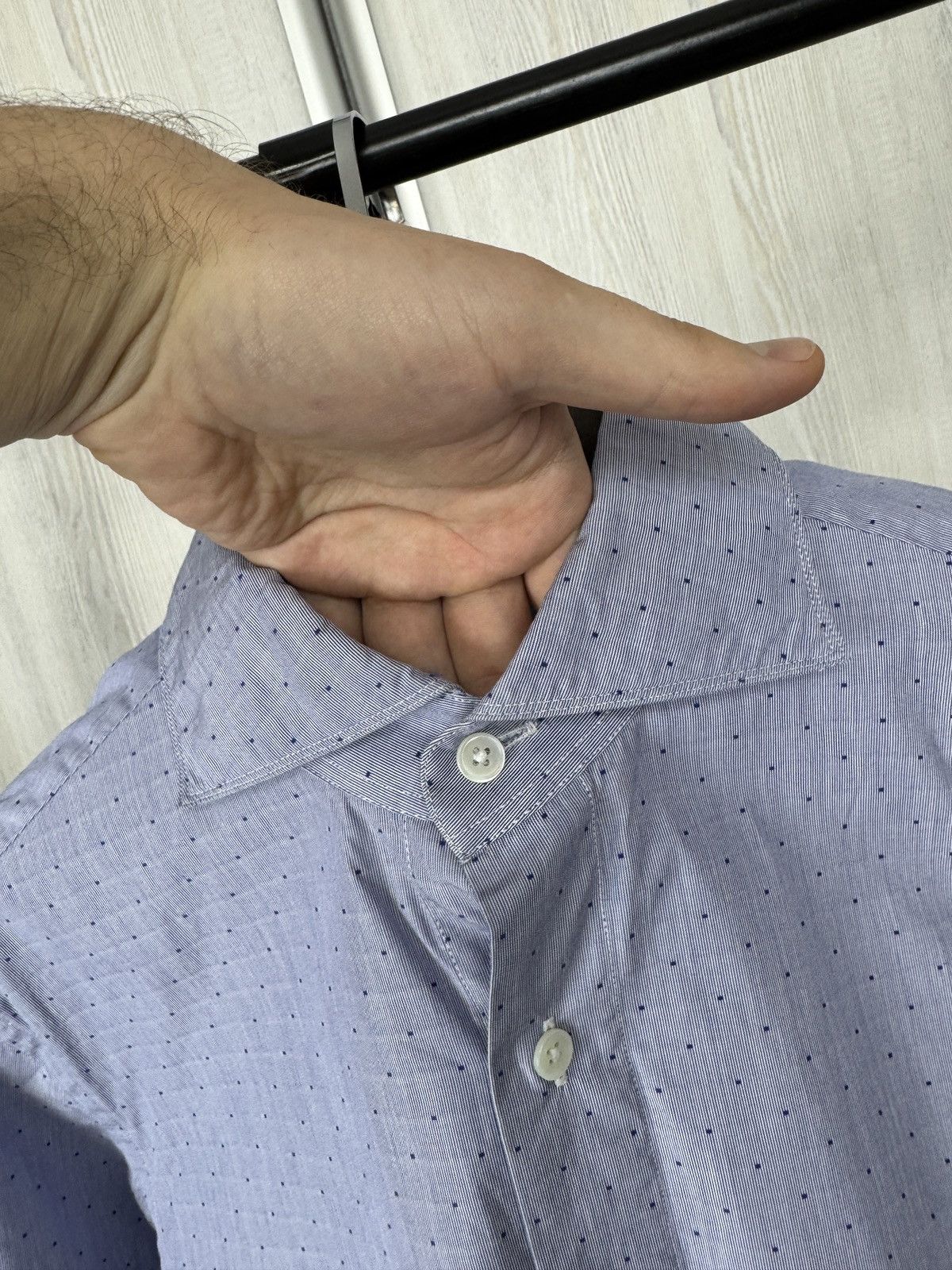 Boglioli Boglioli Dover polka dot pattern blue long sleeve shirt Size US L / EU 52-54 / 3 - 7 Thumbnail