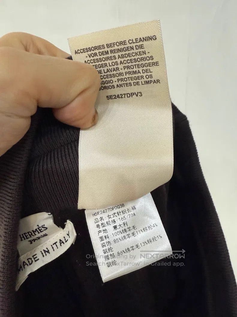 Hermes Hermes Charcoal Brown Glen Plaid Cashmere Knit Trousers Size 25" / US 0 / IT 36 - 6 Thumbnail