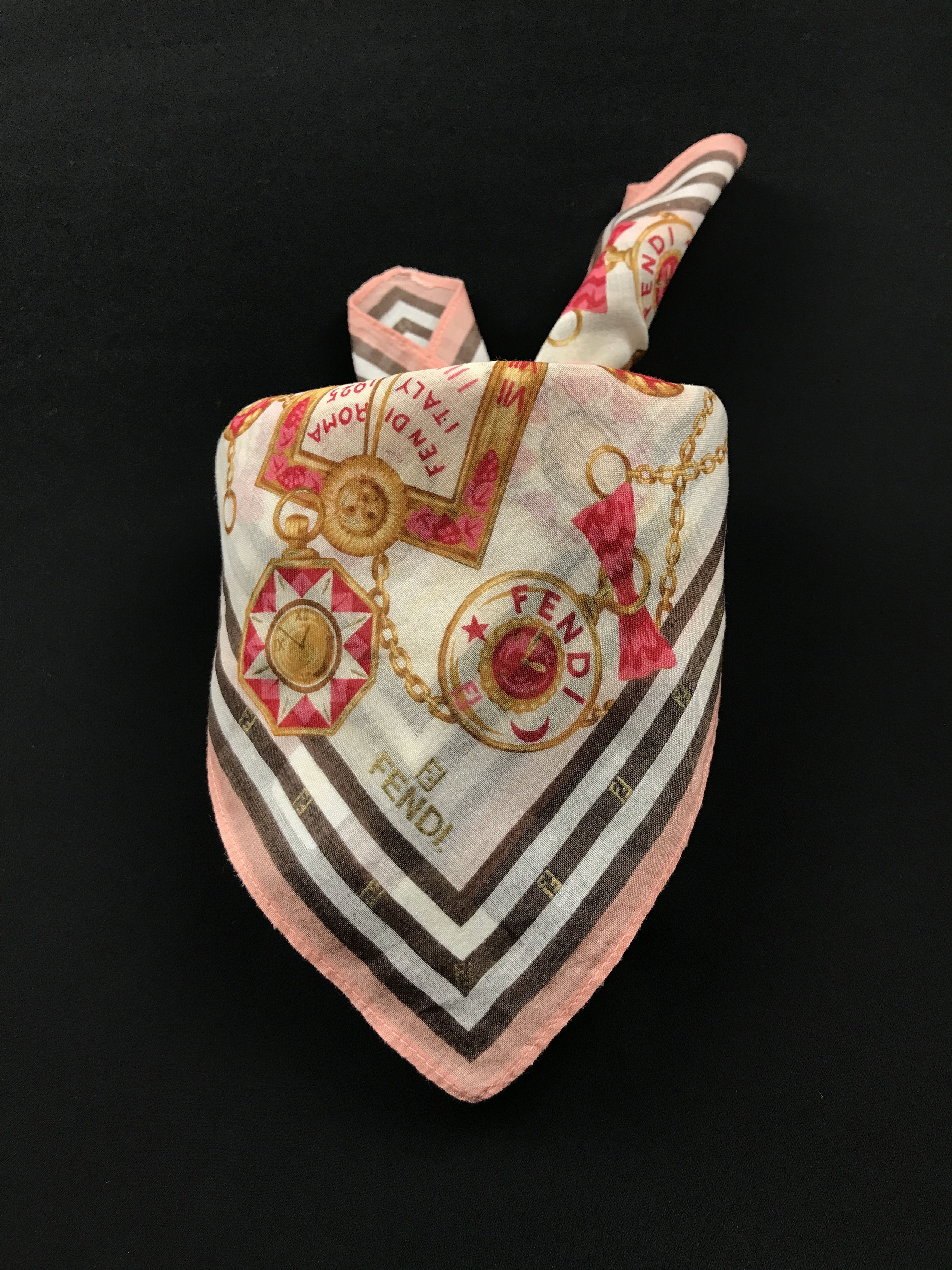 Designer × Vintage Vintage Fendi Bandana Neckerchief Handkerchief Size ONE SIZE - 3 Thumbnail