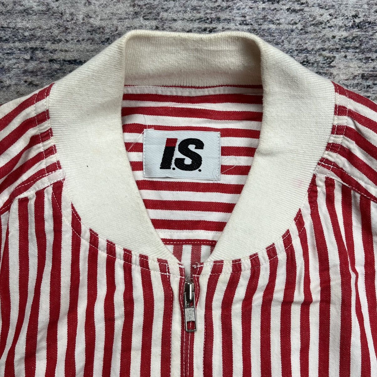 Issey Miyake Vintage 90s Issey miyake stripe red bomber jacket Size US M / EU 48-50 / 2 - 6 Thumbnail