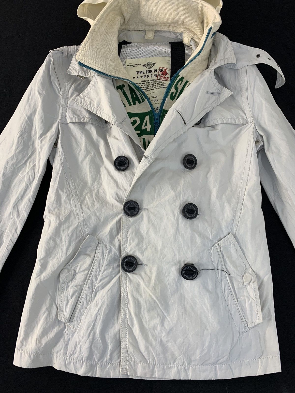 Japanese Brand Hype 90s PPFM Time For Punk Double Breasted Hooded Jacket Size M / US 6-8 / IT 42-44 - 2 Thumbnail