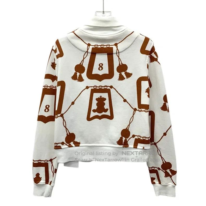 Hermes Hermes White Lantern Print Cotton Single Button Long Sleev Size XS / US 0-2 / IT 36-38 - 2 Thumbnail