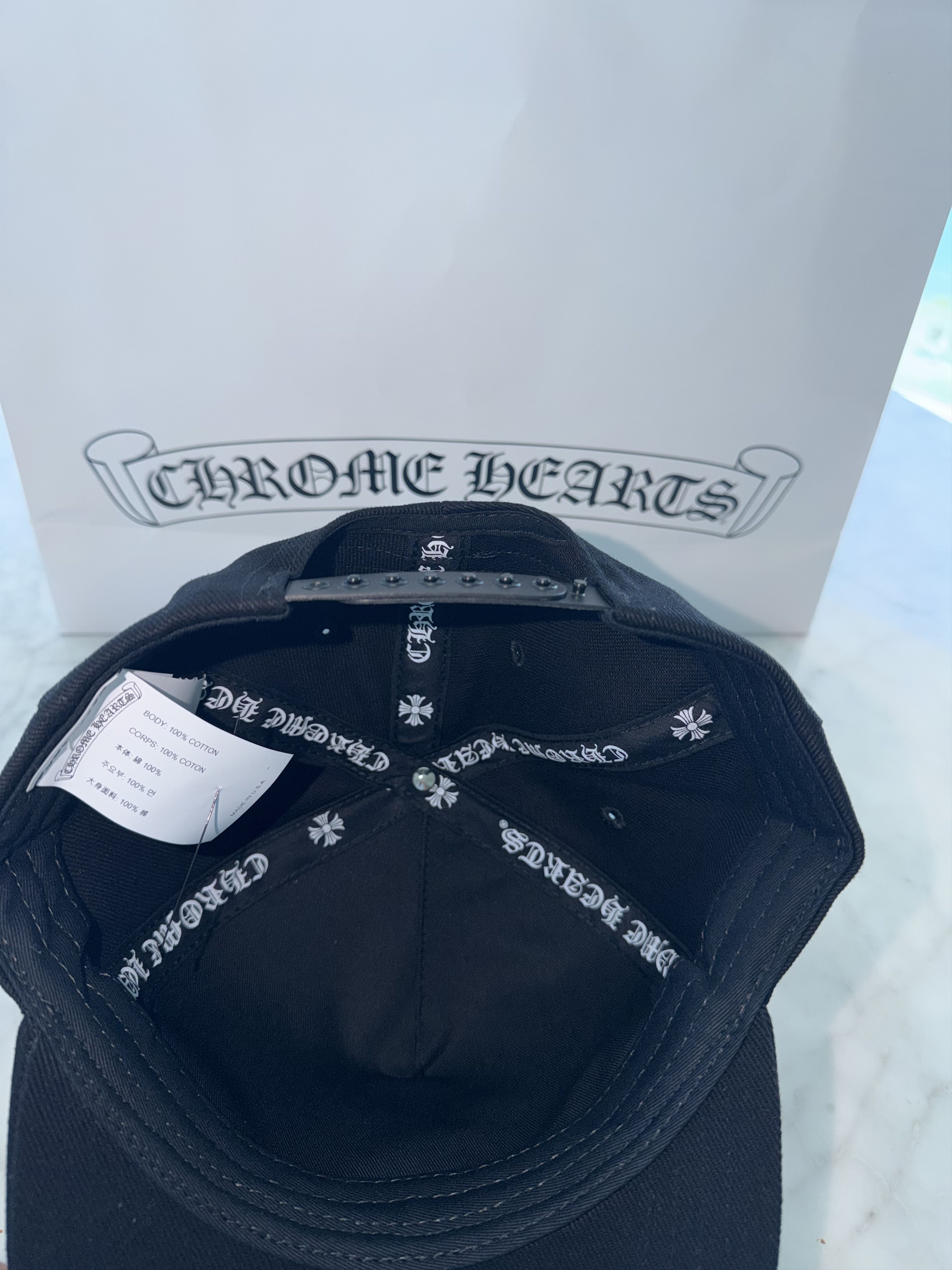 Chrome Hearts VERTICAL LOGO DENIM Black Baseball hat Size ONE SIZE - 2 Thumbnail