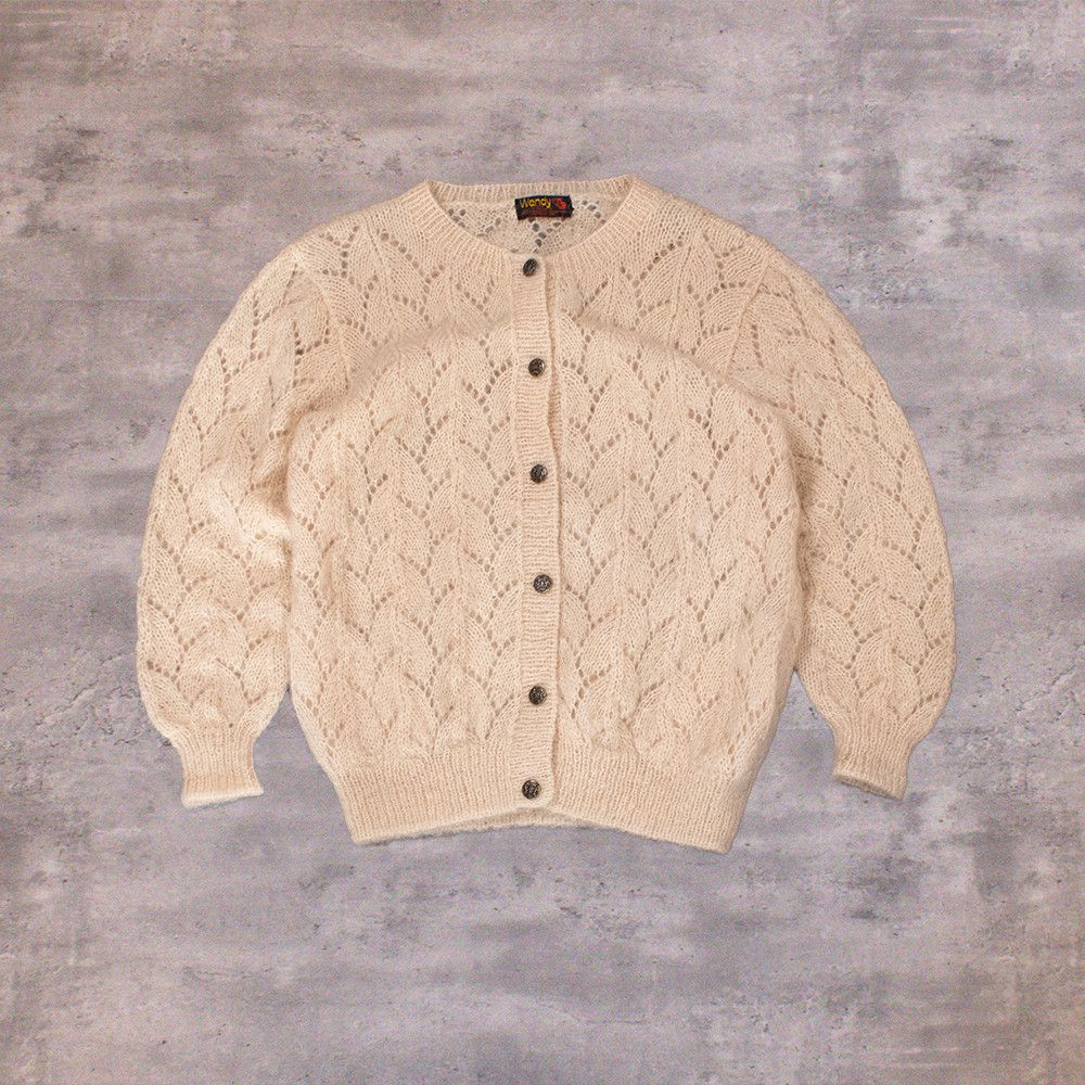 Japanese Brand Vintage VTG 1980's Mohair Cable Knit Baggy Oversize Cardigan Size US M / EU 48-50 / 2 - 1 Thumbnail