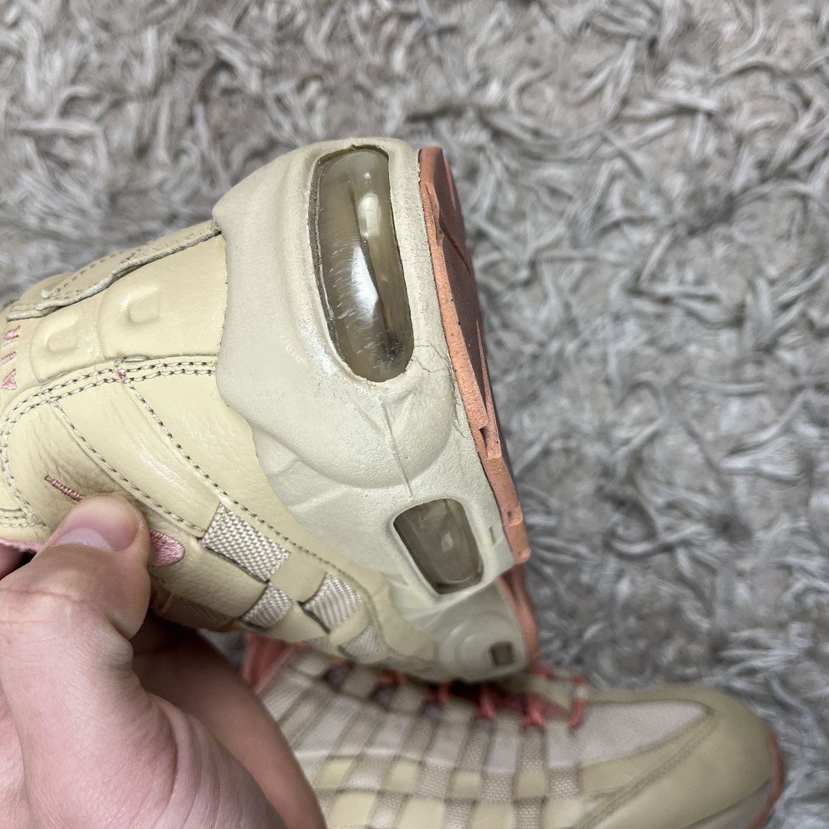 Nike Nike Air Max 95 ID Beige Pink drill Swag Y2k Sport Size US 9.5 / EU 42-43 - 7 Thumbnail