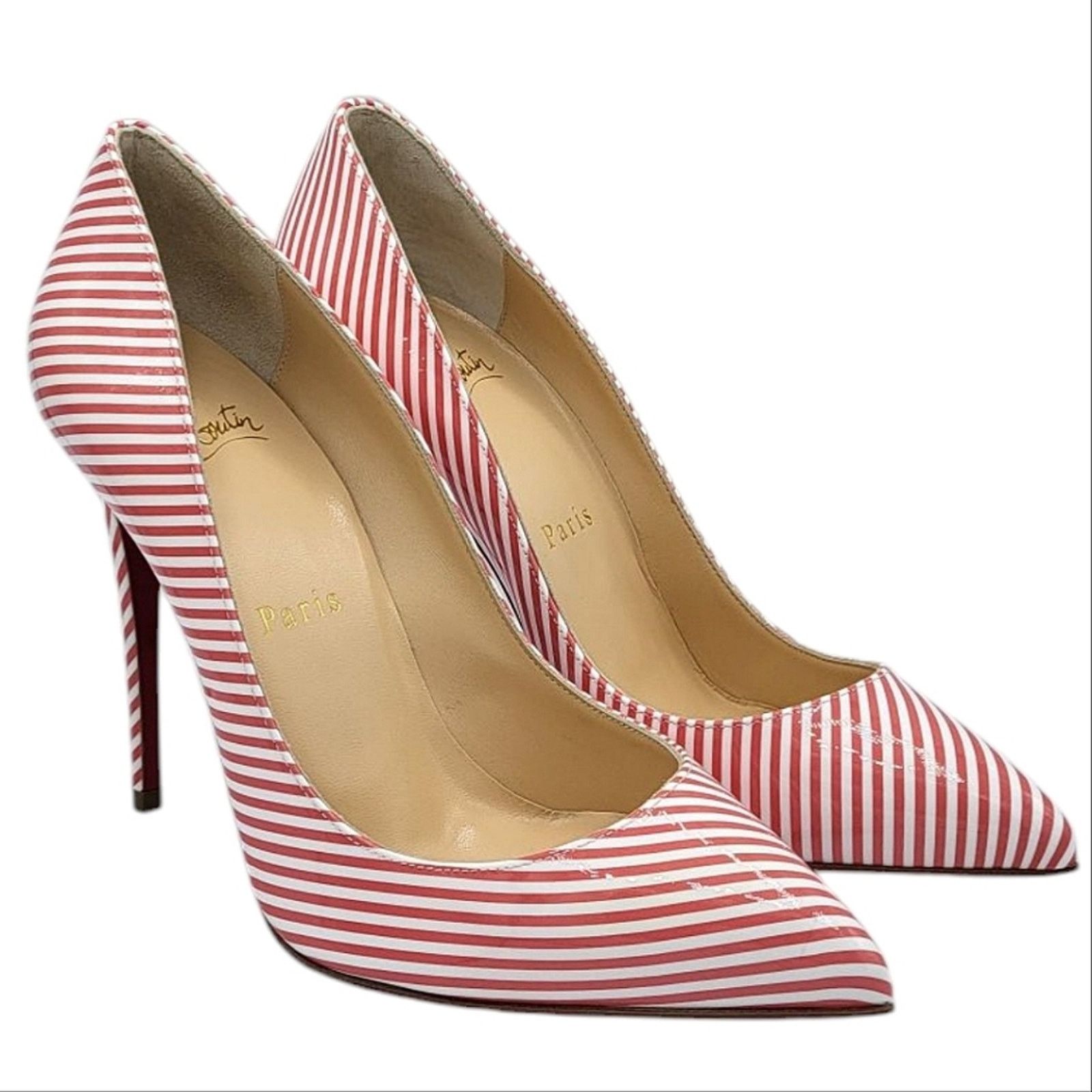 Christian Louboutin Christian Louboutin Pigalle Follies Striped Leather Pumps 36 Size US 5.5 / IT 35.5 - 2 Thumbnail