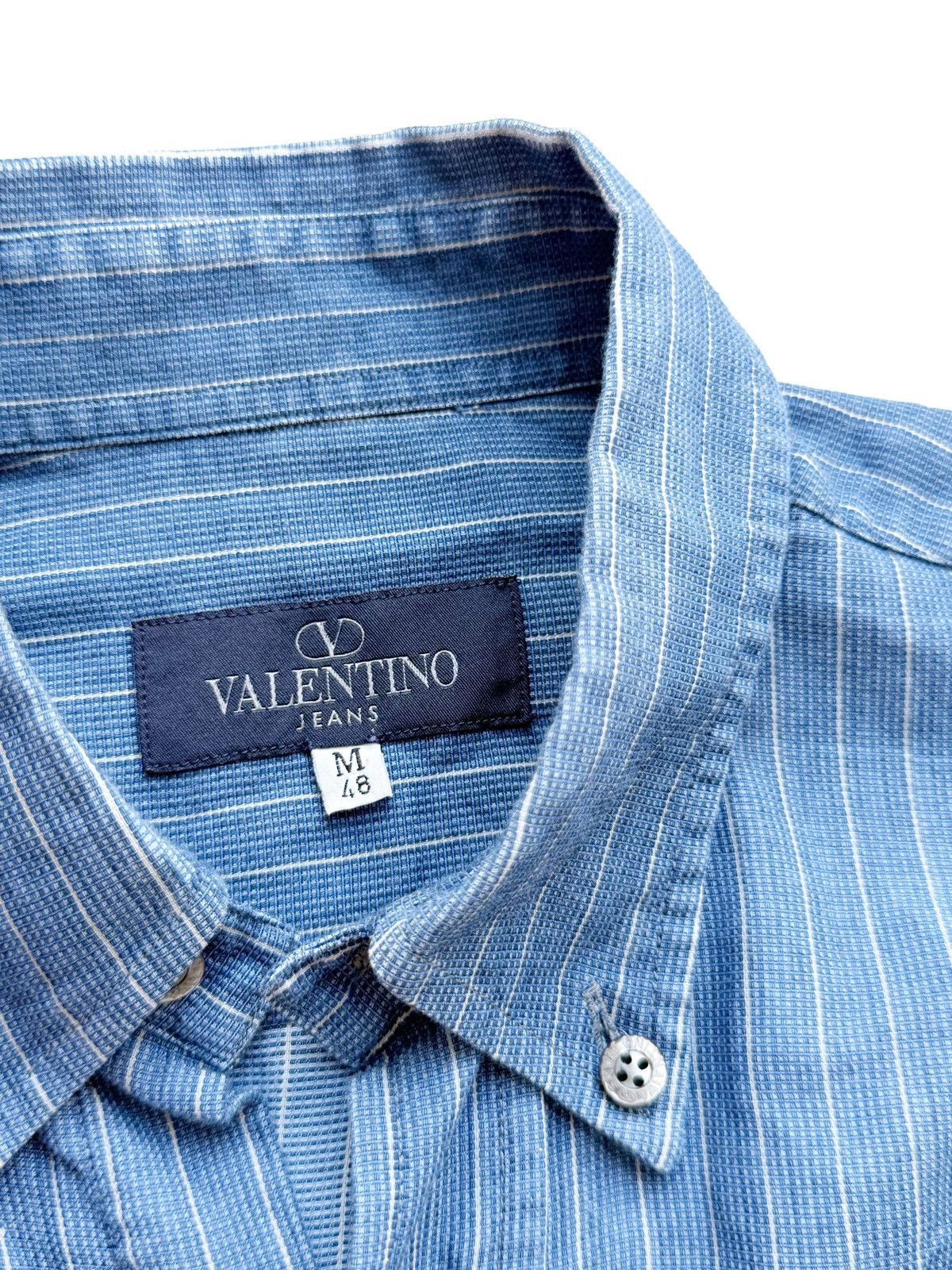 Valentino Valentino Men Vintage Blue Shirt Vertical Stripe Size M (IT) Size US M / EU 48-50 / 2 - 5 Thumbnail