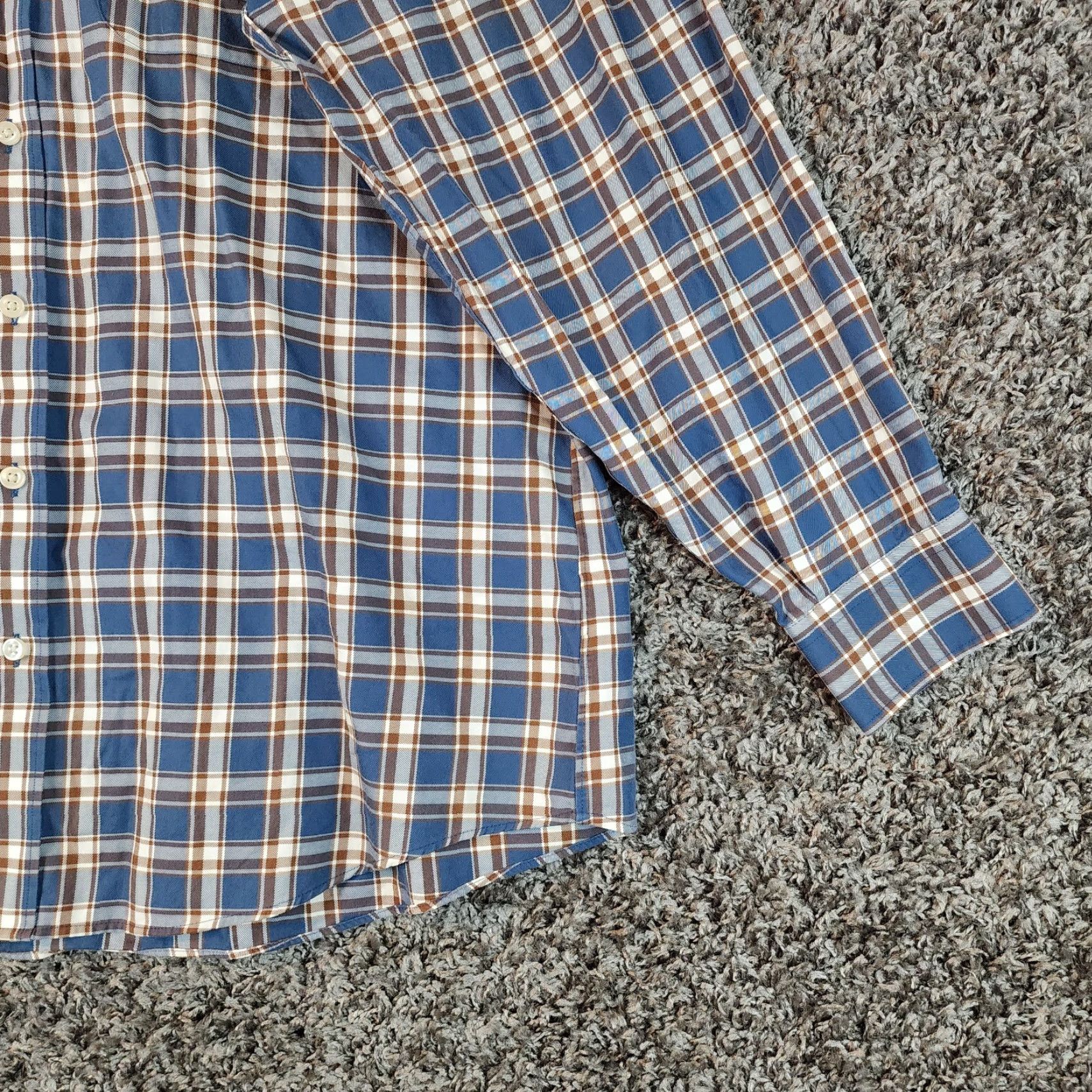 Vintage KIRKLAND Mens Shirt Blue Plaid Long Sleeve Button-Up XL Adult Blue Plaid Button-Down Mens XL Size US XL / EU 56 / 4 - 3 Thumbnail