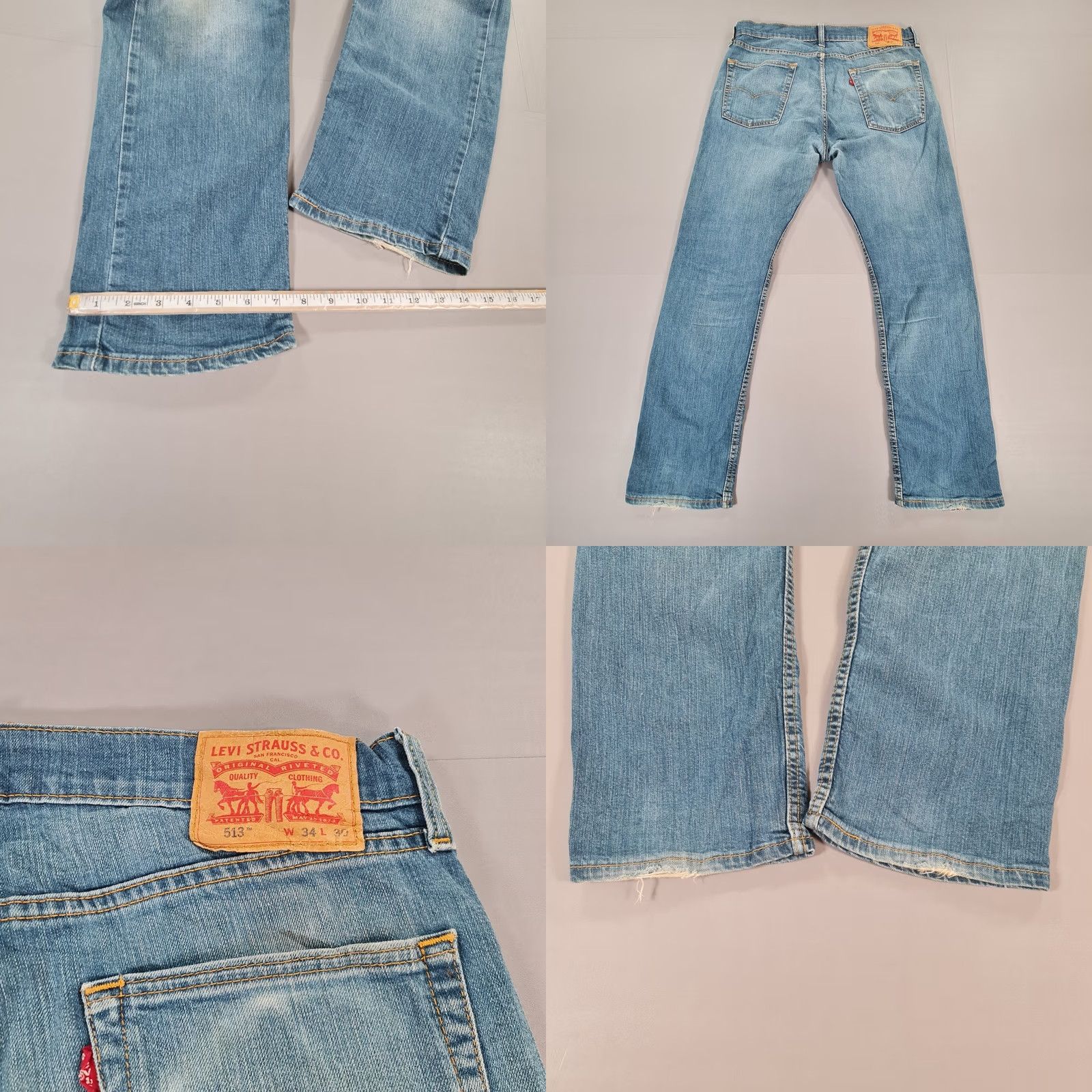 Levi's Levi's 513 Slim Straight Jeans Blue Denim Men's W34 L30 Stretch Zip Fly 5-Pocket Denim Jeans Regular Fit Size US 34 / EU 50 - 8 Thumbnail