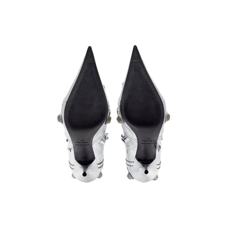 Balenciaga o1srvl11e0426 Cagole 90mm Boots Metallized in Silver Size US 9 / IT 39 - 5 Thumbnail