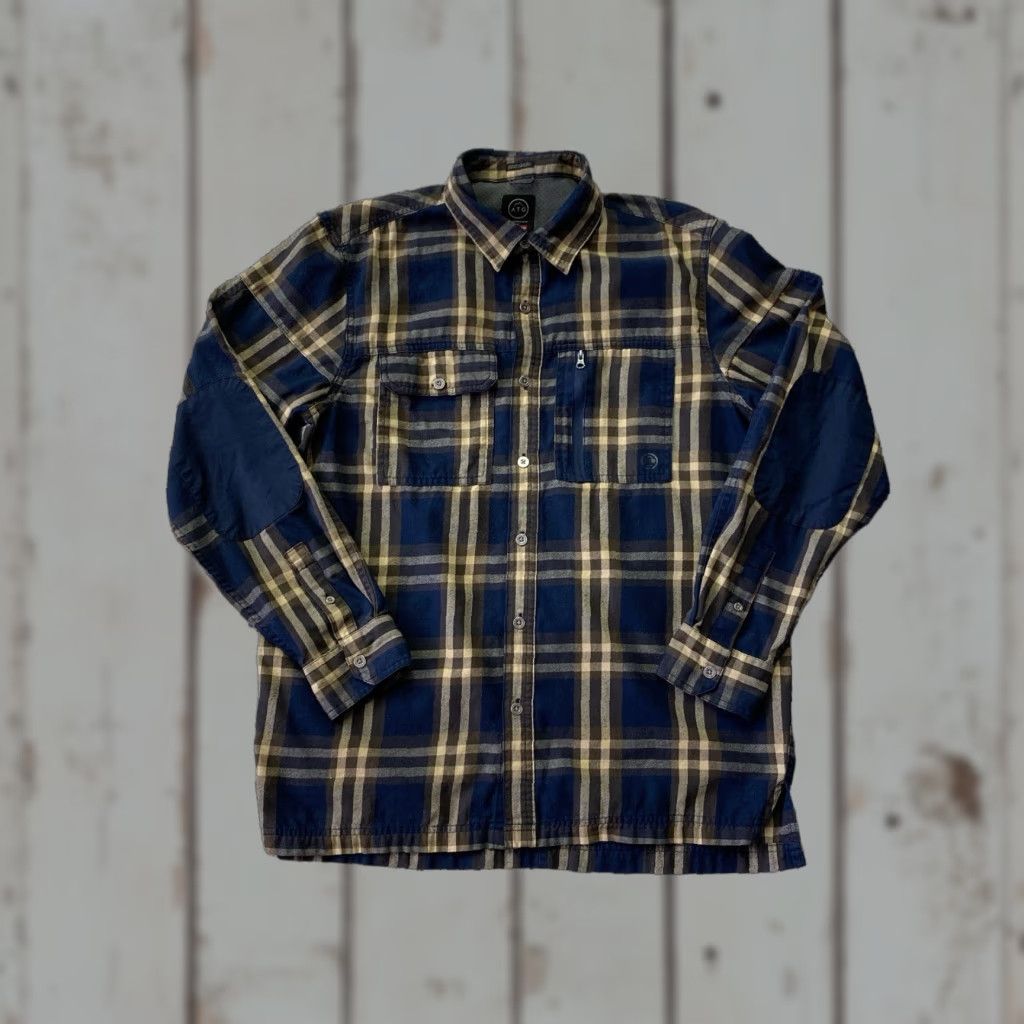 Wrangler Wrangler Shirt Men Blue Button-Up Long Sleeve Flannel Regular Fit Size M Casual Workwear Cotton Knit Pattern Plaid Pocketed Vintage: No Size US M / EU 48-50 / 2 - 1 Thumbnail