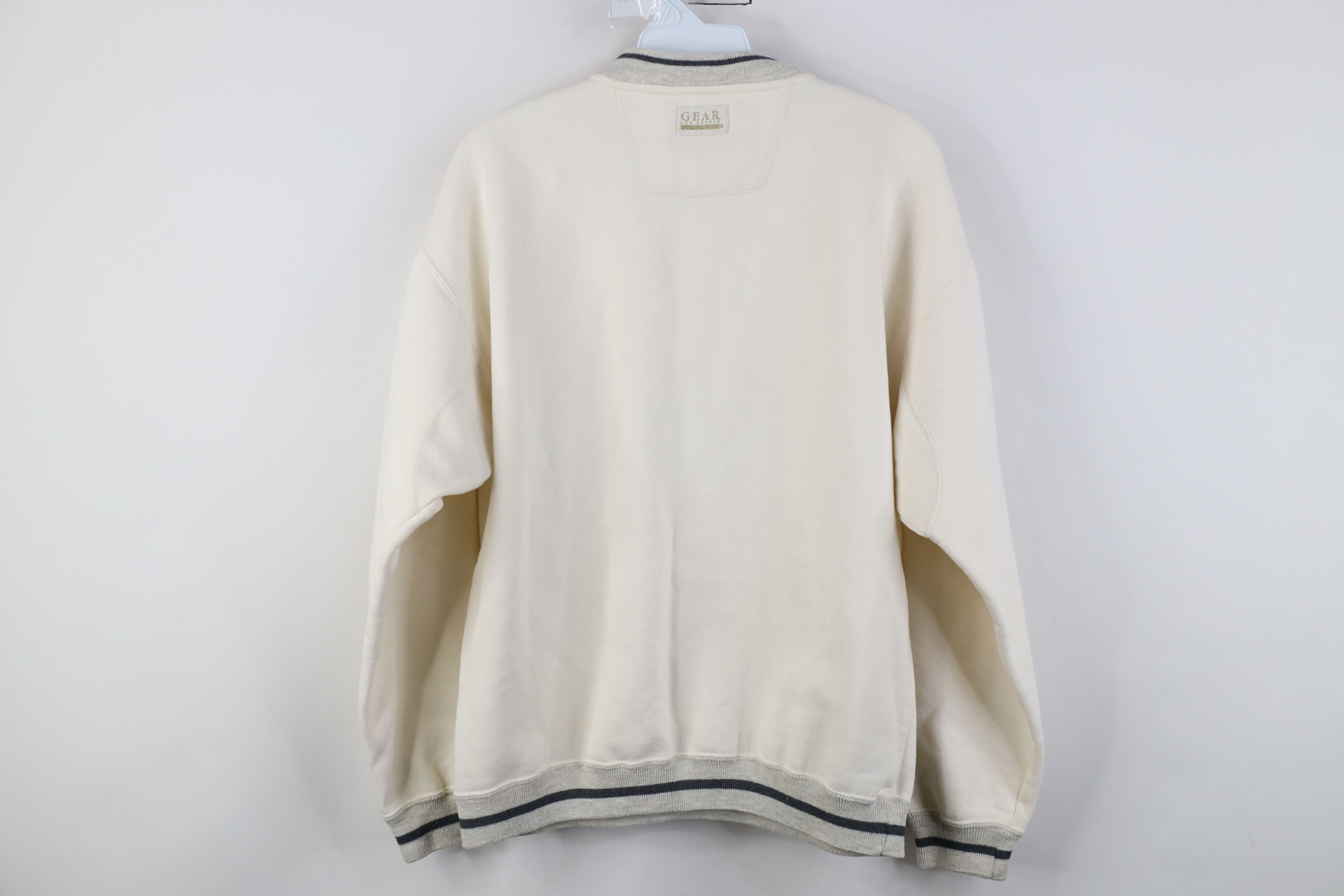 Vintage Vintage 90s Great Lakes Michigan Henley Sweatshirt Cream Size US M / EU 48-50 / 2 - 13 Thumbnail