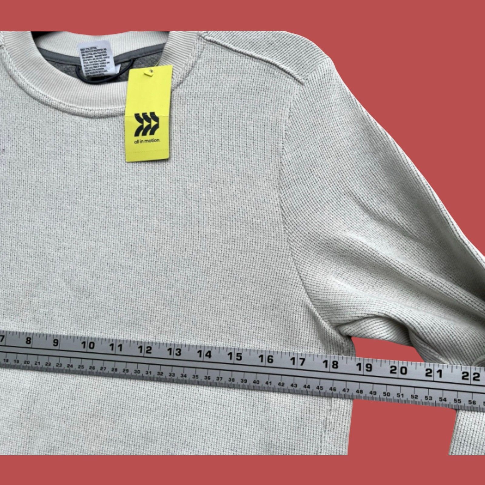 Other All in Motion - Men's Long Sleeve Crew Neck Sweater - Beige Size US S / EU 44-46 / 1 - 4 Thumbnail