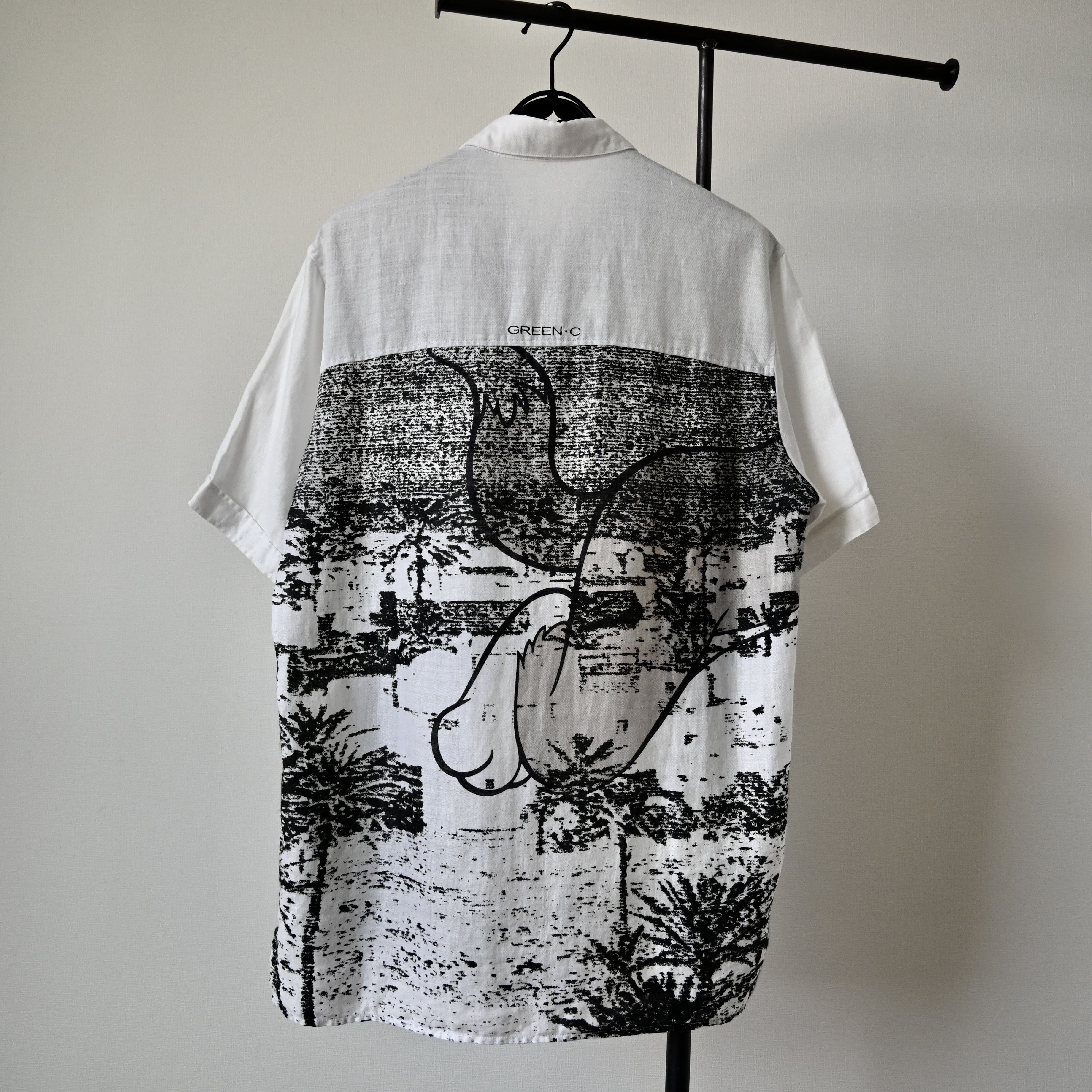 Japanese Brand 2000s GREEN CLUBS double silkscreened TOM&JERRY linen shirt Size US M / EU 48-50 / 2 - 2 Thumbnail