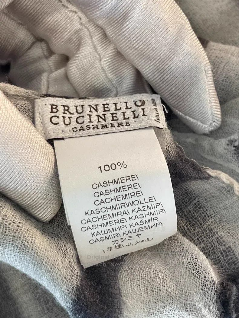 Brunello Cucinelli Brunello Cucinelli Yellow Striped Cashmere Scarf - Lightwe Size ONE SIZE - 7 Thumbnail