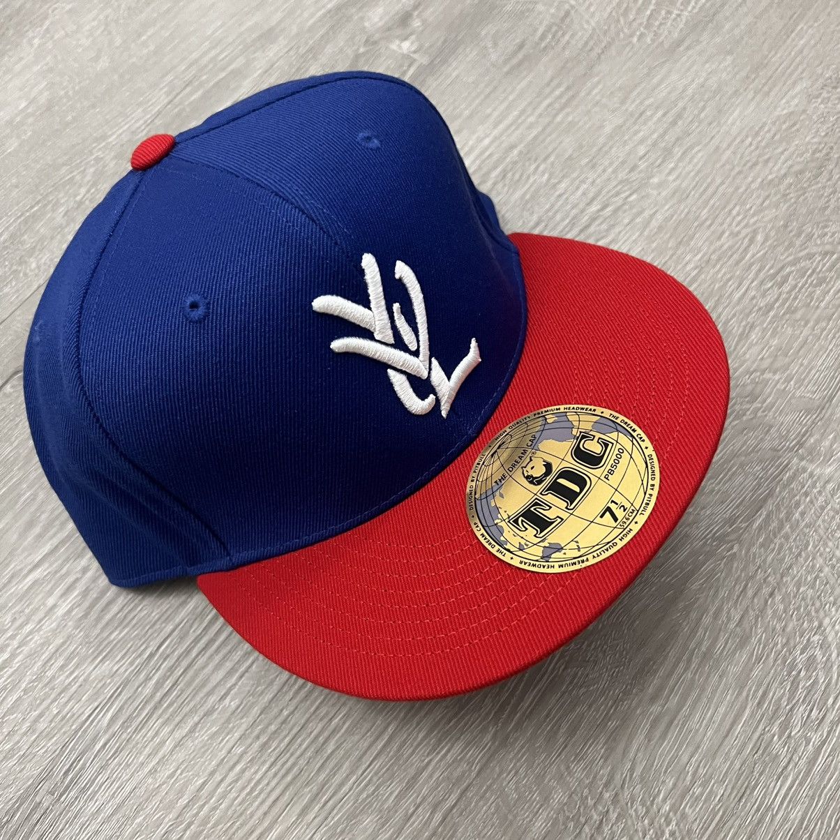 Playboi Carti Opium YVL Fitted hat Blue Red 7 1/2 | Grailed