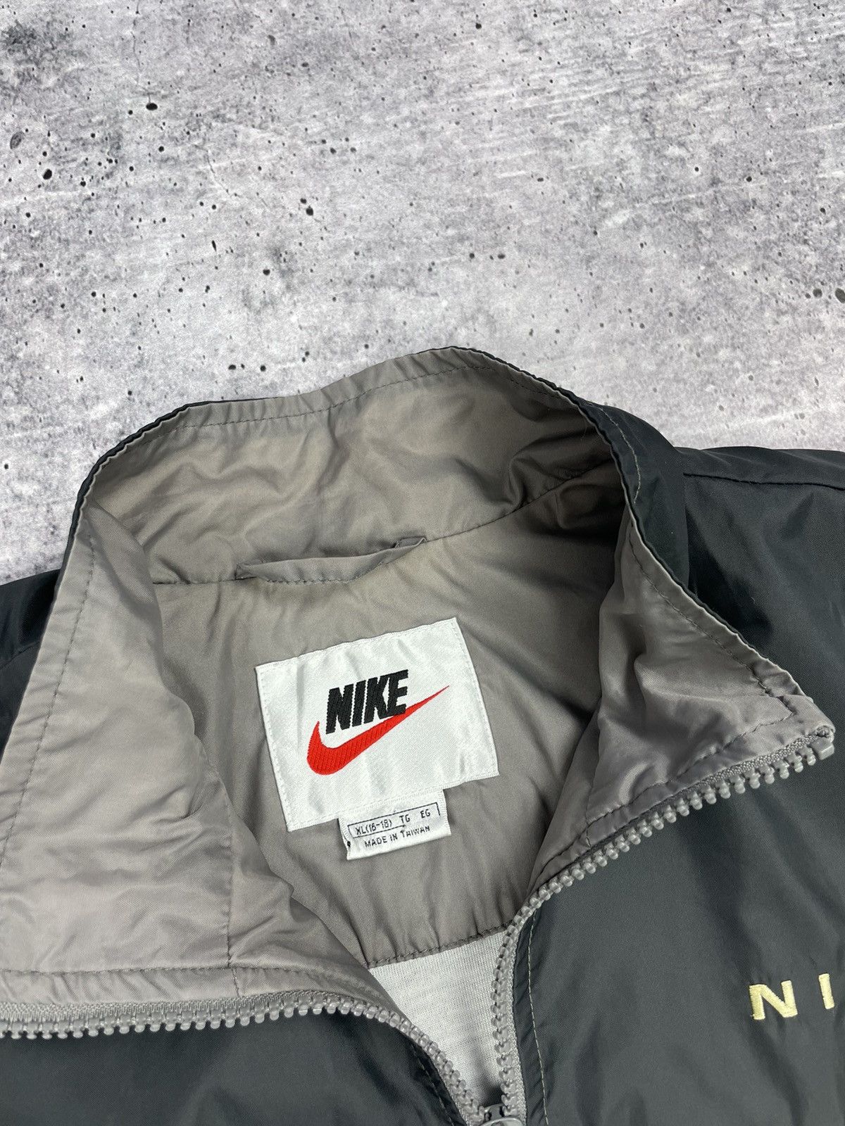 Nike × Vintage Vintage Nike 90’s Y2K Style Drill Nylon Big Back Logo Bomber Size US S / EU 44-46 / 1 - 9 Thumbnail