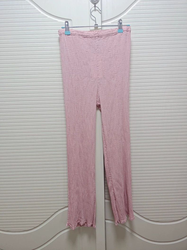 Issey Miyake New Pink Crinkle Fabric Pants with Tags Size 28" / US 6 / IT 42 - 1 Thumbnail