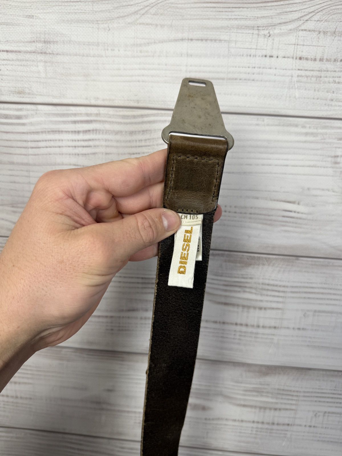 Diesel Y2K Diesel Belt Leather Metal Logo Japanese Size ONE SIZE - 12 Thumbnail
