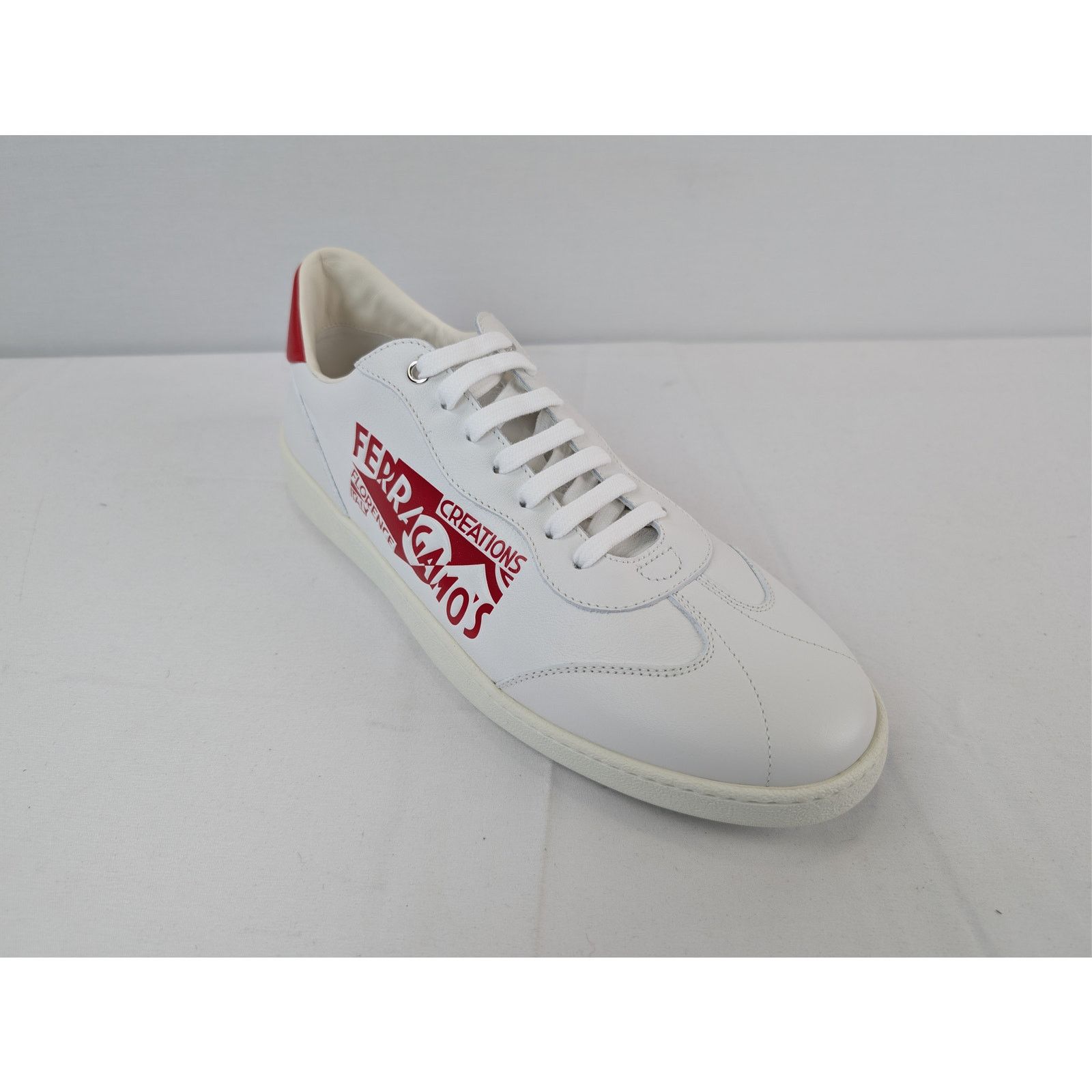 Salvatore Ferragamo o1rshd1 Achille Venn Low-Top Sneakers in White/Red Size US 11 / EU 44 - 3 Thumbnail